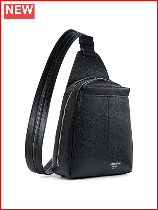 Convertible Sling Backpack Vegan Leather Monogram Gold Hardware Lightweight